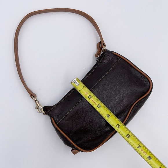 Vintage Nine West Y2K Mini Shoulder Bag Purse Deep Brown Faux Leather Retro 2000 - Picture 9 of 10